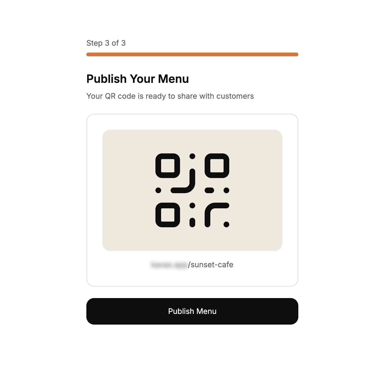 Download your QR code and start using it at your tables immediately.
